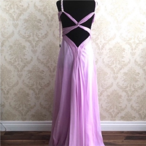 BNWT La Femme beaded chiffon gown - Picture 5 of 9